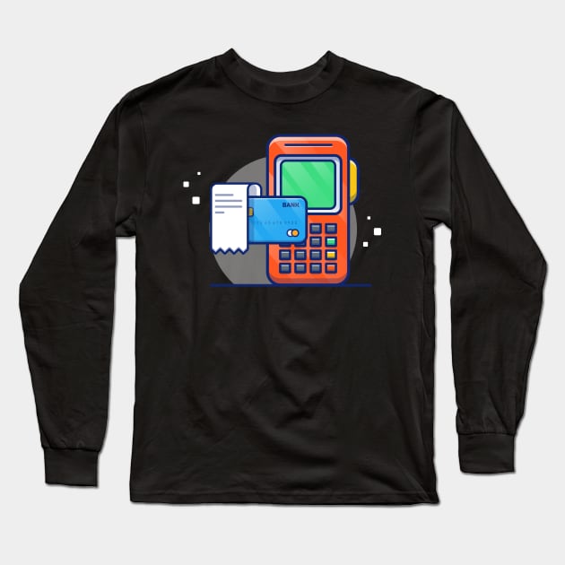 Electronic Data Capture, Receipt, And Bank Card Cartoon Long Sleeve T-Shirt by Catalyst Labs